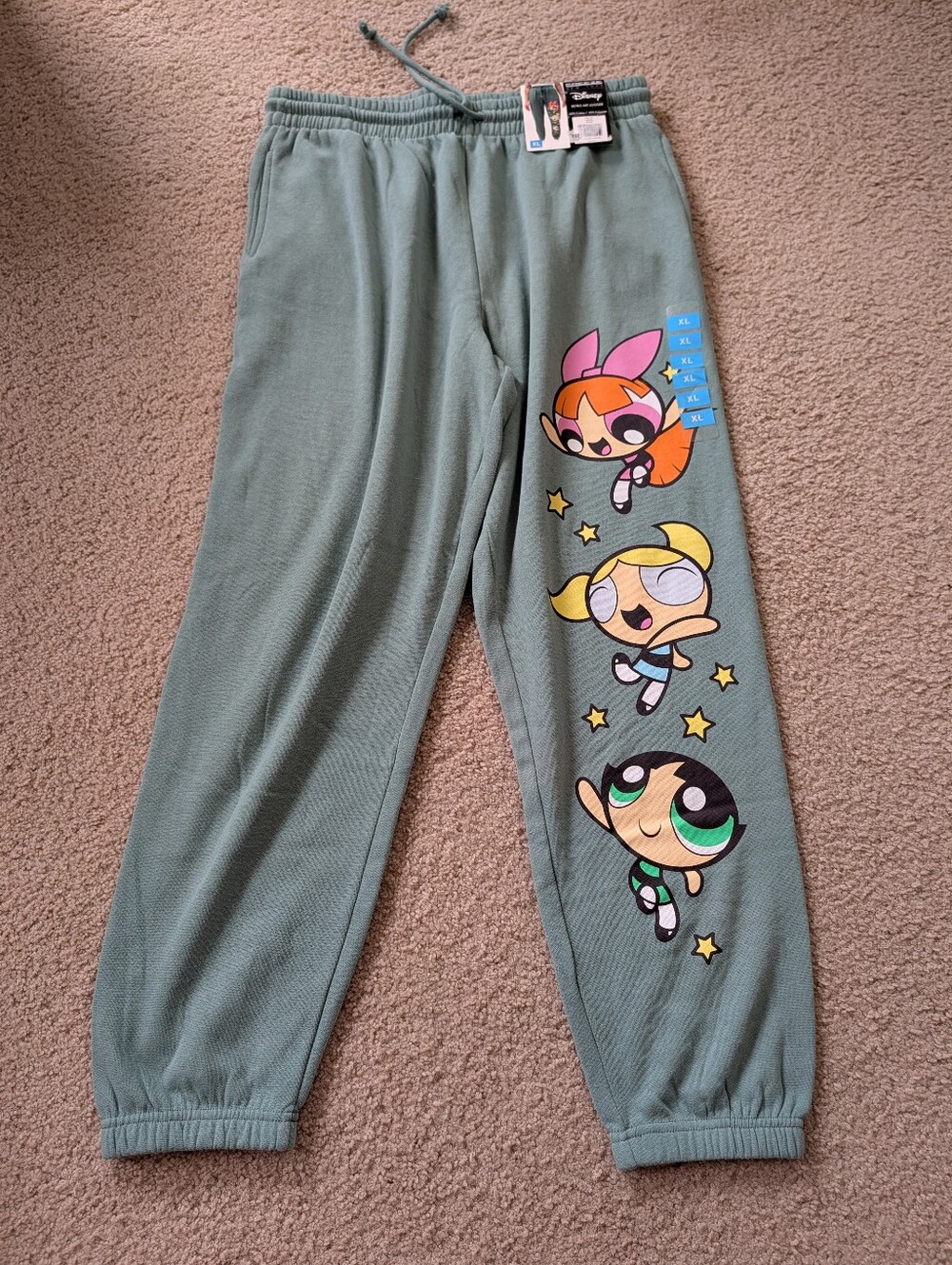 Disney Powerpuff Women's Sage Green Jogger Pants